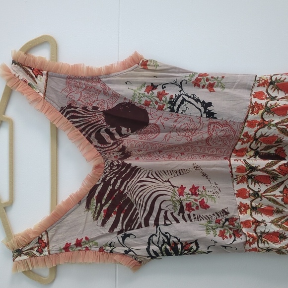 julie G. Y2K fit flare girly floral zebra sequin Sleeveless Dress - Multicolor M - Picture 6 of 11